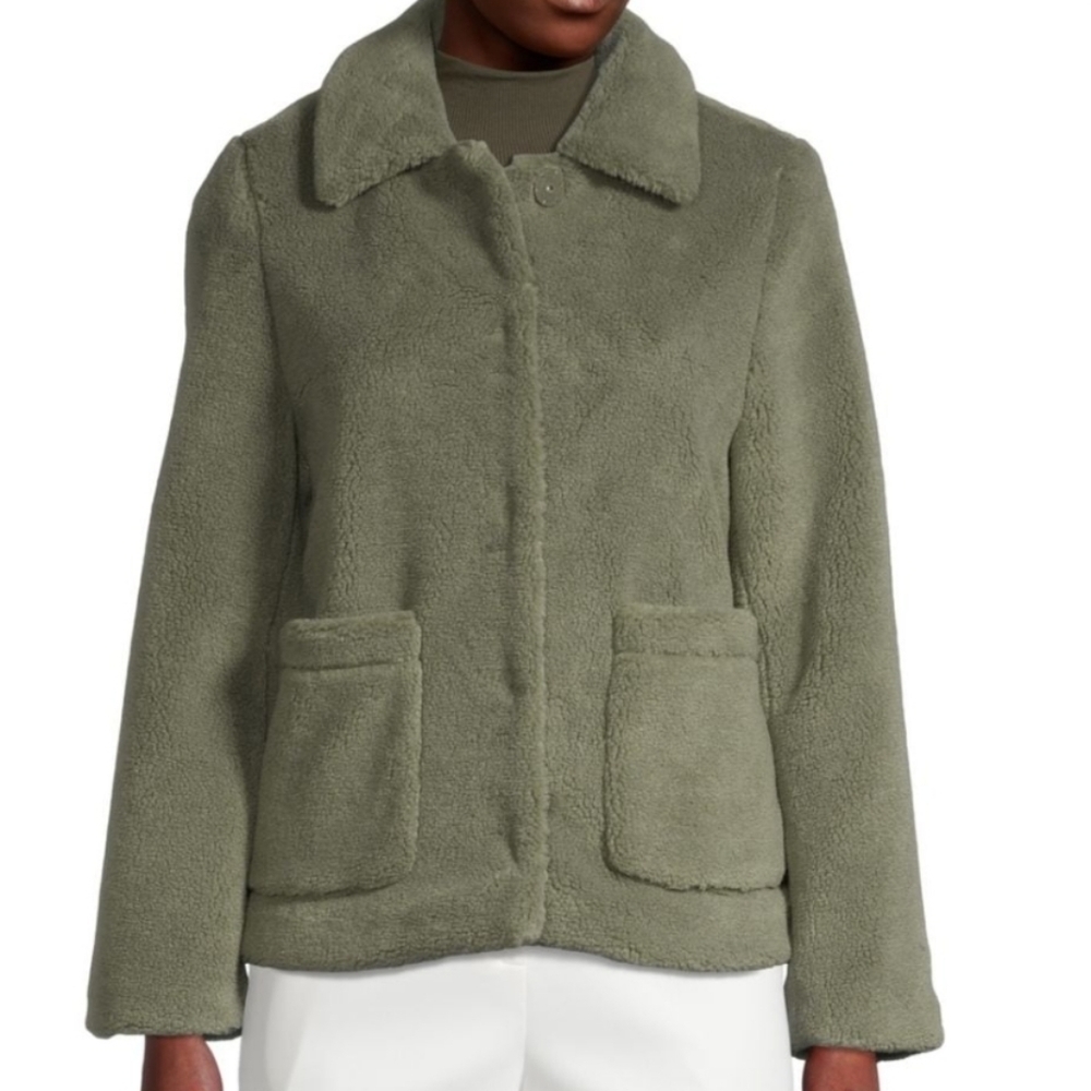 NWT Rebecca Minkoff Harley Teddy Jacket Green Large